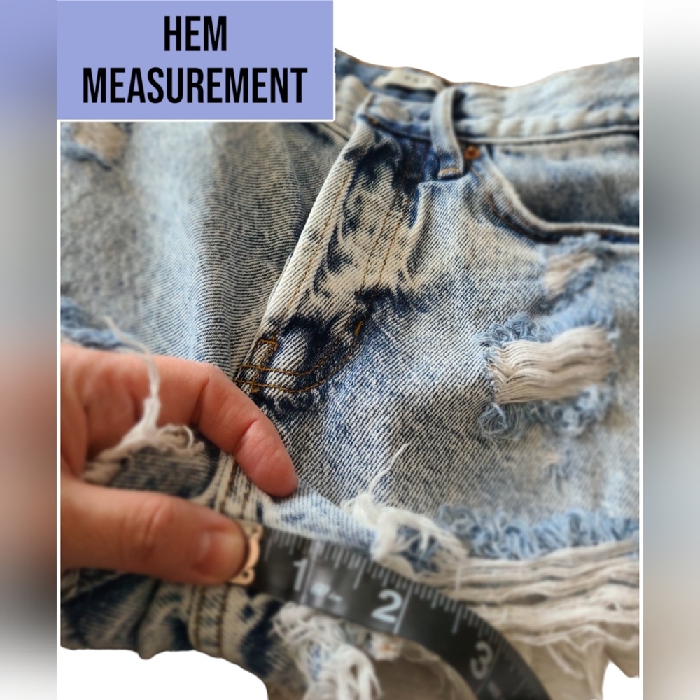 PACSUN |VINTAGE HIGH RISE DISTRESSED CUTOFF SHORTS | SIZE 22 - Picture 11 of 16